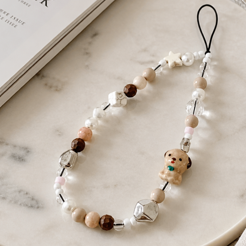 Charm hạt chuỗi điện thoại thời trang IDIGO FA4 - 4013, dây đeo điện thoại chống thất lạc