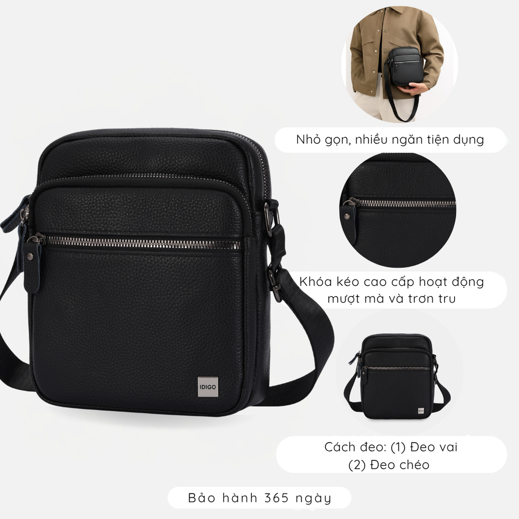 Túi đeo chéo nam da thật cao cấp, túi da công sở nam nhiều ngăn tiện lợi MB1 - 5064