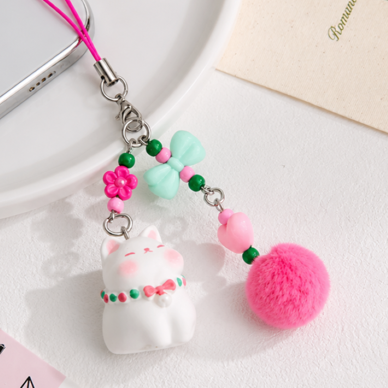 Móc khóa charm treo túi thời trang IDIGO FA4 - 4012, dây đeo điện thoại và phụ kiện túi đa năng cho nữ