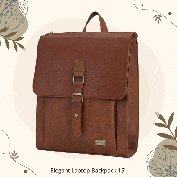  Balo Da Nam Nữ Đựng Laptop 15 Inch Thời Trang Ngăn Trước Khoá Gài IDIGO UBP2 - 6015, Balo Công Sở Cao Cấp 