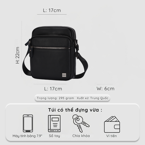  Túi đeo chéo nam da thật cao cấp, túi da công sở nam nhiều ngăn tiện lợi MB1 - 5064 