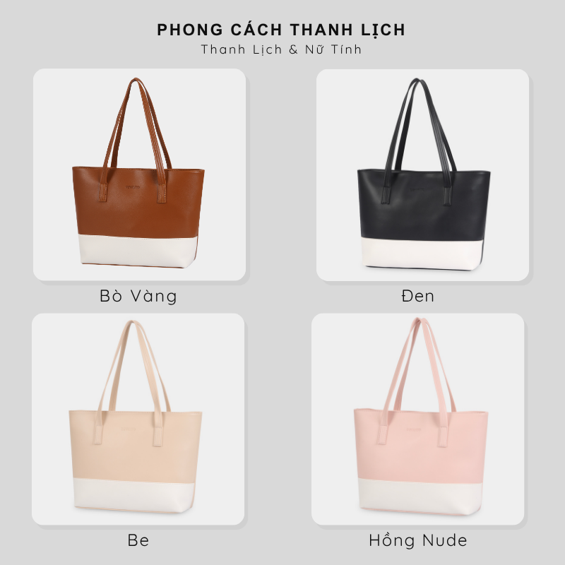 Túi xách nữ công sở DEVANTO FB2 - 2514D, túi đựng tài liệu A4 phom lớn
