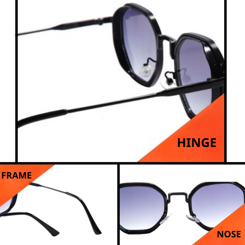 Mắt kính râm nữ chống nắng UV400 JALIVER YOUNG M5242, kính mát đa giác nữ phối viền kim loại hiện đại