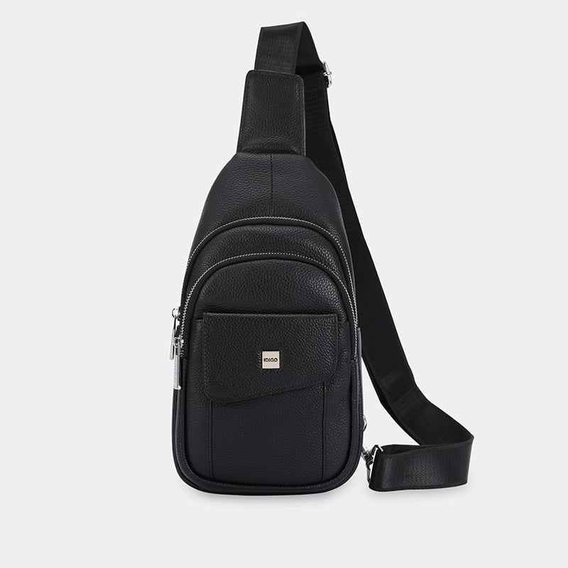 Túi đeo chéo nam, túi đeo trước ngực da thật cao cấp IDIGO MB1 - 7011