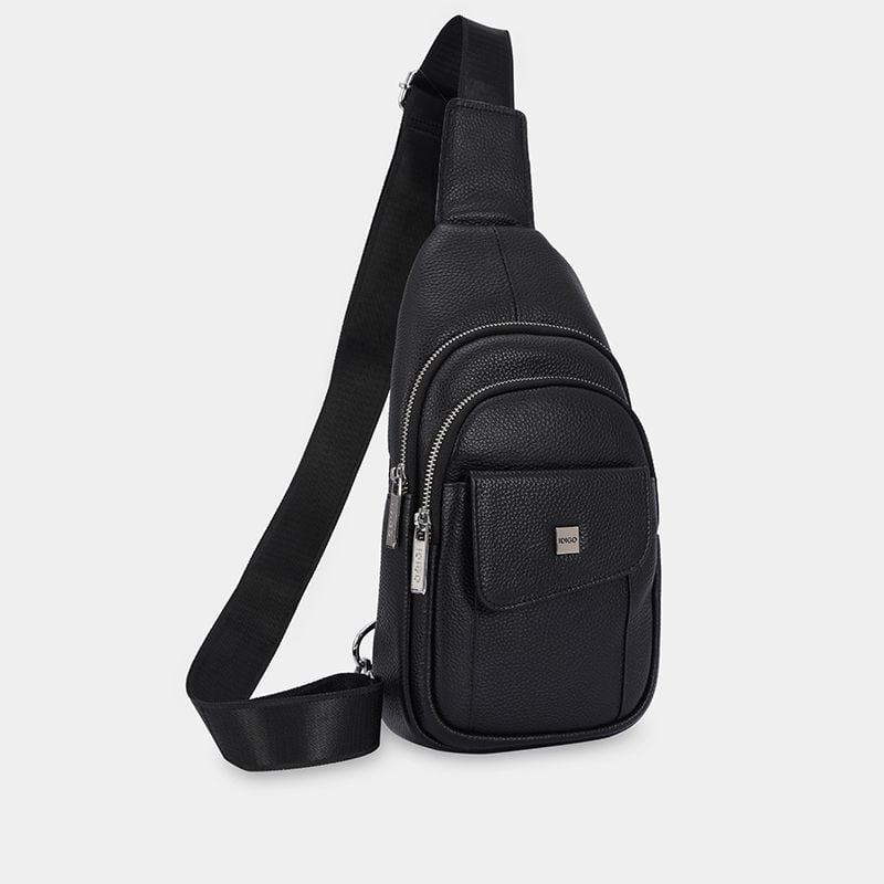 Túi đeo chéo nam, túi đeo trước ngực da thật cao cấp IDIGO MB1 - 7011