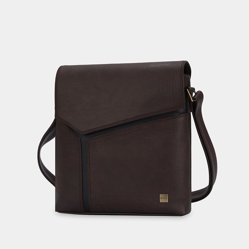 Túi đeo chéo nam nữ nắp gập vạt chéo IDIGO MB2 - 3398, túi công sở dáng chữ nhật đựng IPAD 7.9 inch