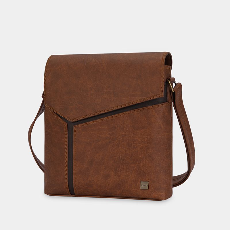 Túi đeo chéo nam nữ nắp gập vạt chéo IDIGO MB2 - 3398, túi công sở dáng chữ nhật đựng IPAD 7.9 inch