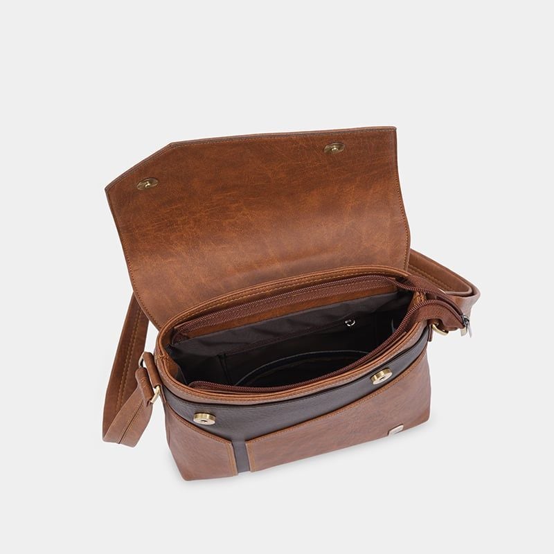 Túi đeo chéo nam nữ nắp gập vạt chéo IDIGO MB2 - 3398, túi công sở dáng chữ nhật đựng IPAD 7.9 inch