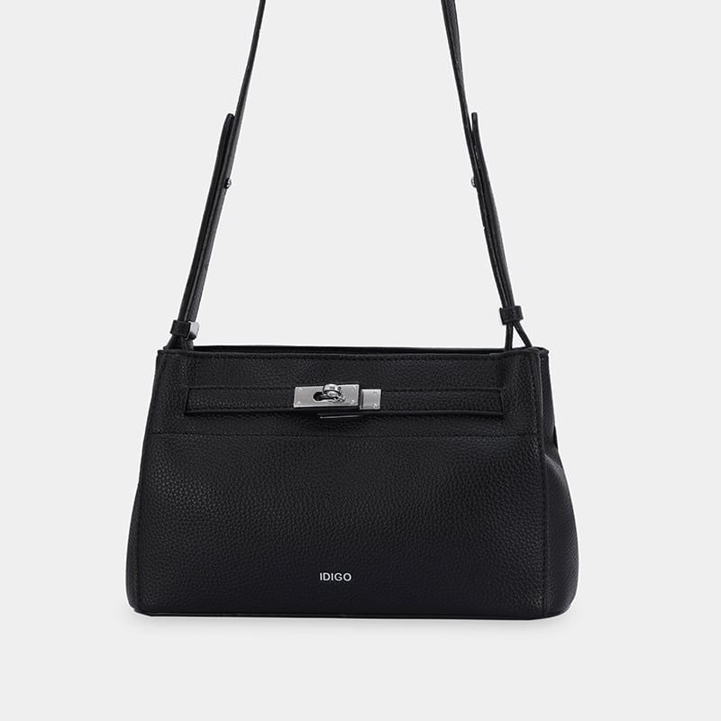 Túi đeo chéo nữ khóa gài thanh lịch, túi xách nữ công sở phom mềm nữ tính IDIGO FB2- 5066