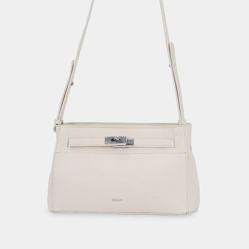 Túi đeo chéo nữ khóa gài thanh lịch, túi xách nữ công sở phom mềm nữ tính IDIGO FB2- 5066