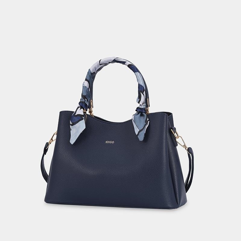 Túi Xách Nữ Công Sở Sang Chảnh IDIGO FB2 - 5055, Túi Đeo Chéo Thời Trang Phối Khăn Lụa Đi Tiệc Cao Cấp