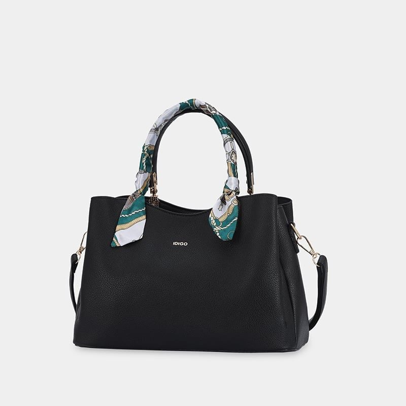 Túi Xách Nữ Công Sở Sang Chảnh IDIGO FB2 - 5055, Túi Đeo Chéo Thời Trang Phối Khăn Lụa Đi Tiệc Cao Cấp