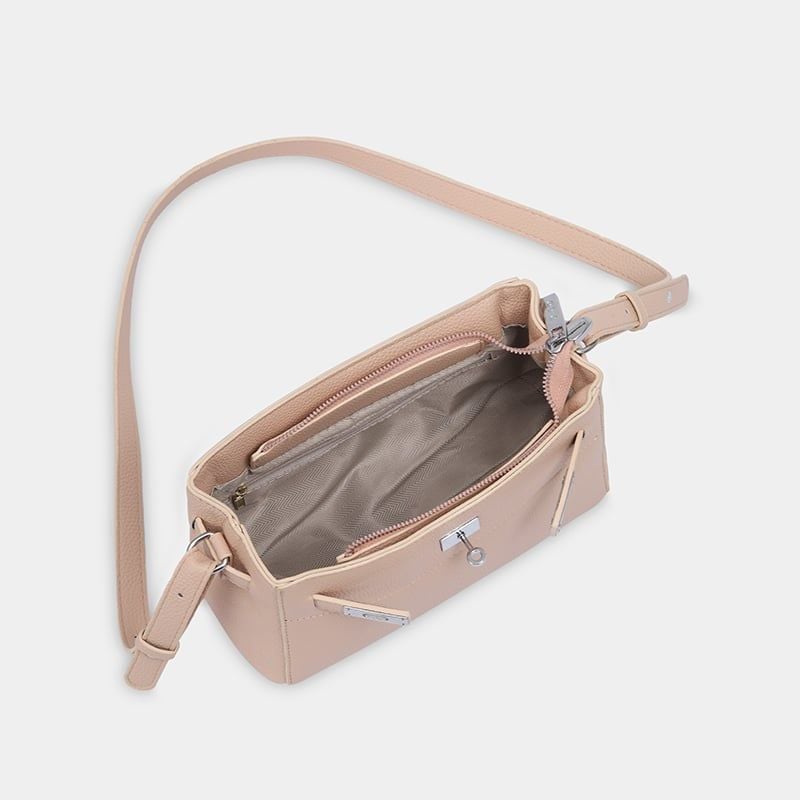 Túi đeo chéo nữ khóa gài thanh lịch, túi xách nữ công sở phom mềm nữ tính IDIGO FB2- 5066