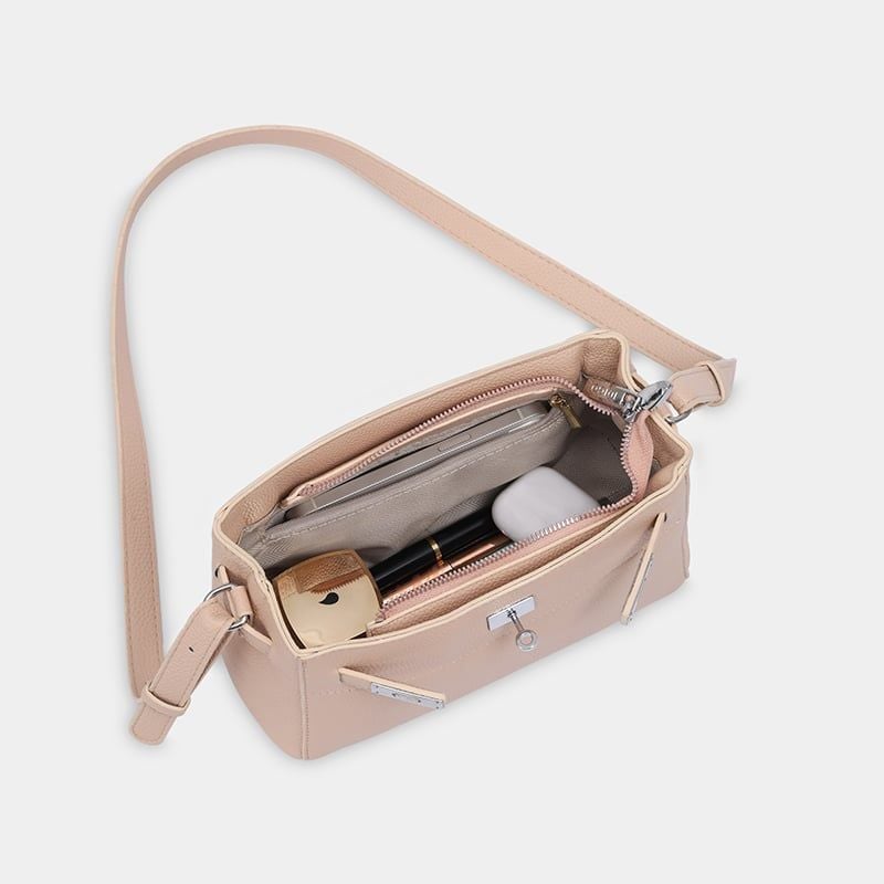 Túi đeo chéo nữ khóa gài thanh lịch, túi xách nữ công sở phom mềm nữ tính IDIGO FB2- 5066