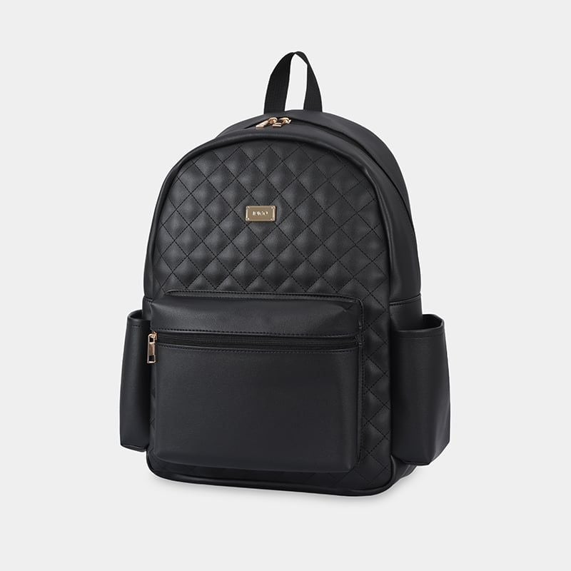 Ba lô công sở thời trang nữ IDIGO UBP2 – 6035 , Balo da nữ họa tiết chần trám thanh lịch đựng laptop 14 inch