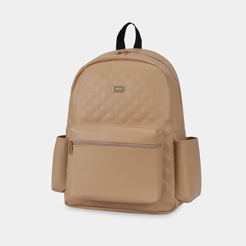 Ba lô công sở thời trang nữ IDIGO UBP2 – 6035 , Balo da nữ họa tiết chần trám thanh lịch đựng laptop 14 inch