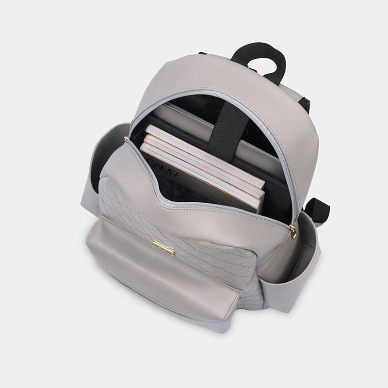 Ba lô công sở thời trang nữ IDIGO UBP2 – 6035 , Balo da nữ họa tiết chần trám thanh lịch đựng laptop 14 inch