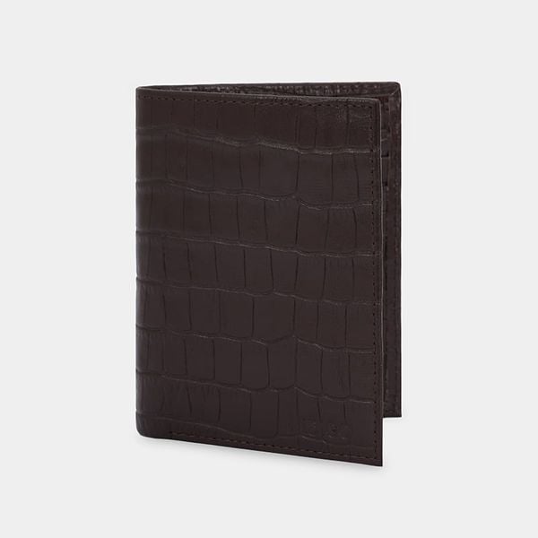  Ví nam da bò phom chữ nhật đứng lịch lãm, ví nam cầm tay họa tiết vân cá sấu IDIGO MW1 - 4329 