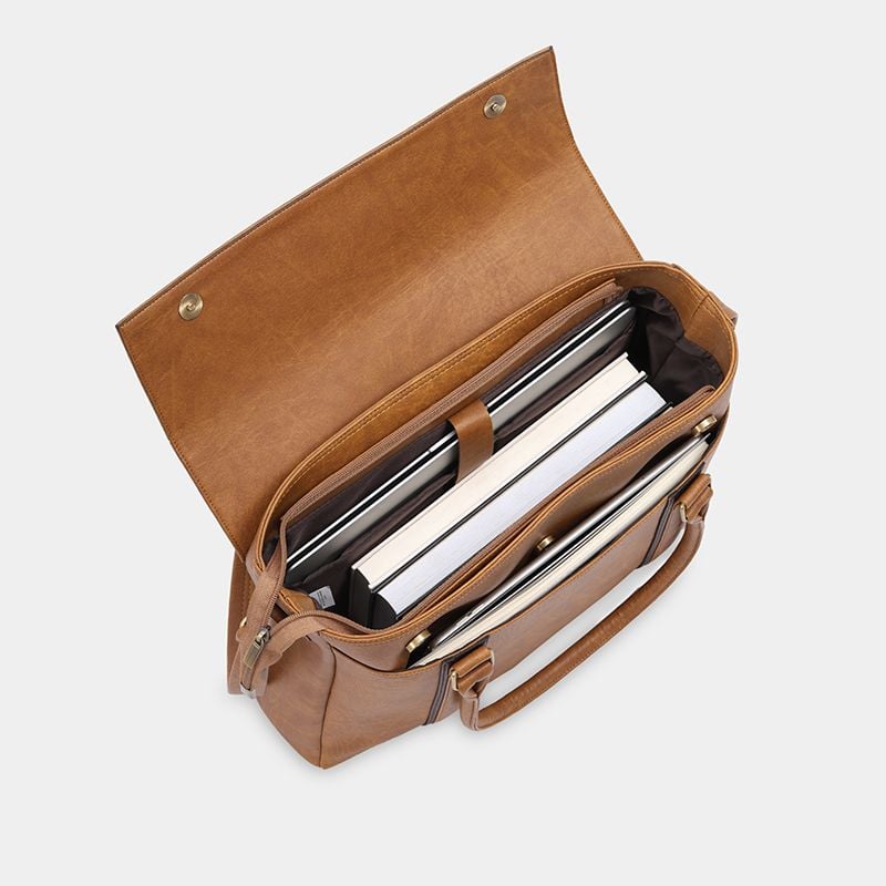 Túi xách công sở nam nữ thanh lịch, túi đựng tài liệu A4 nắp gập IDIGO UB2 - 5067