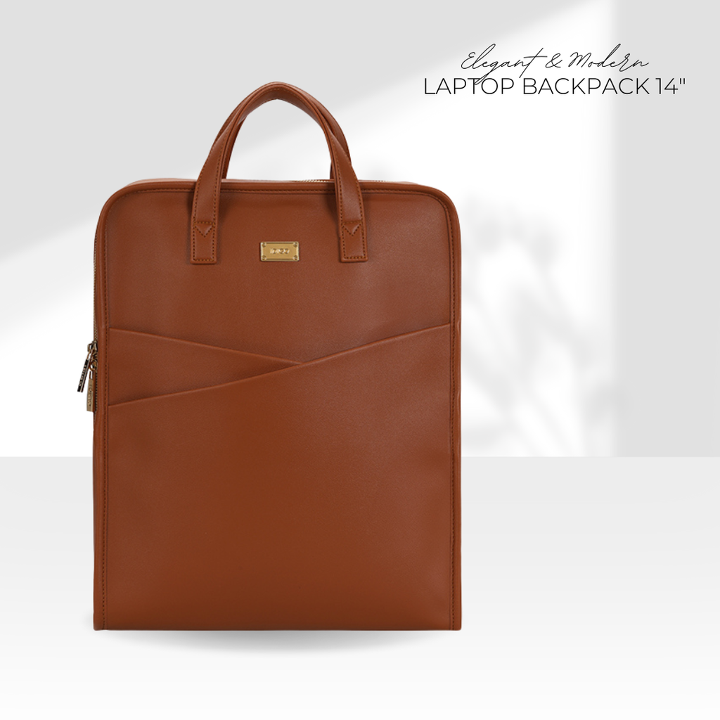 Balo da nam nữ đựng laptop 15.6 inch vạt xéo, Balo công sở cao cấp chứa tài liệu A4 IDIGO UBP2 - 6034