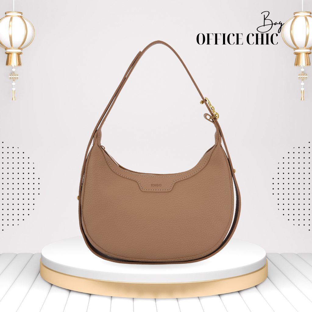 Túi đeo chéo nữ đi chơi phom hình bán nguyệt, túi xách nữ sang chảnh IDIGO FB2 - 3400
