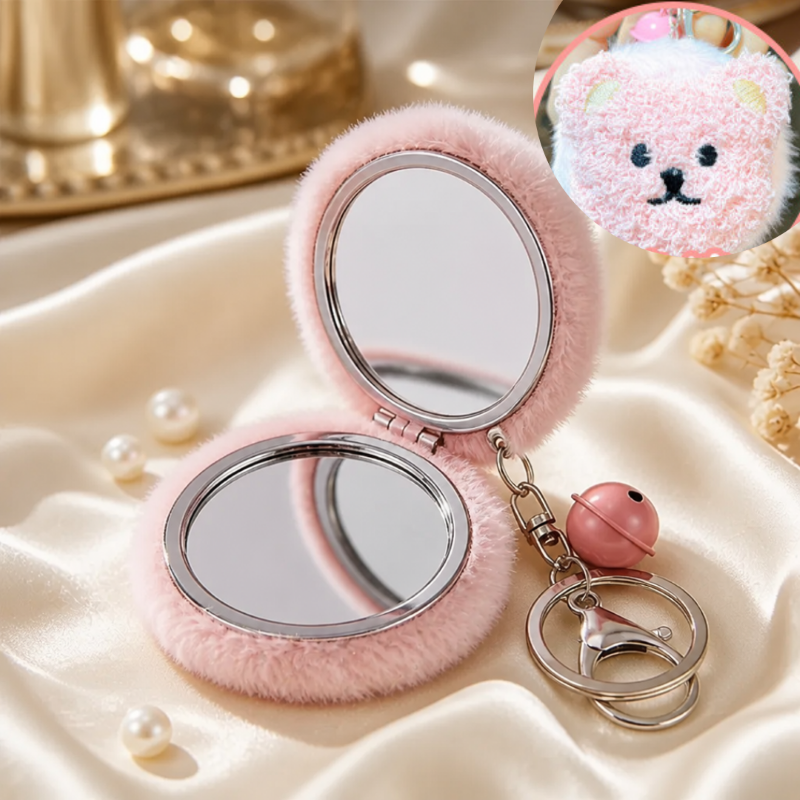 Charm móc khoá gương trang điểm mini IDIGO FA5-2011, phụ kiện trang trí túi xách gấp gọn