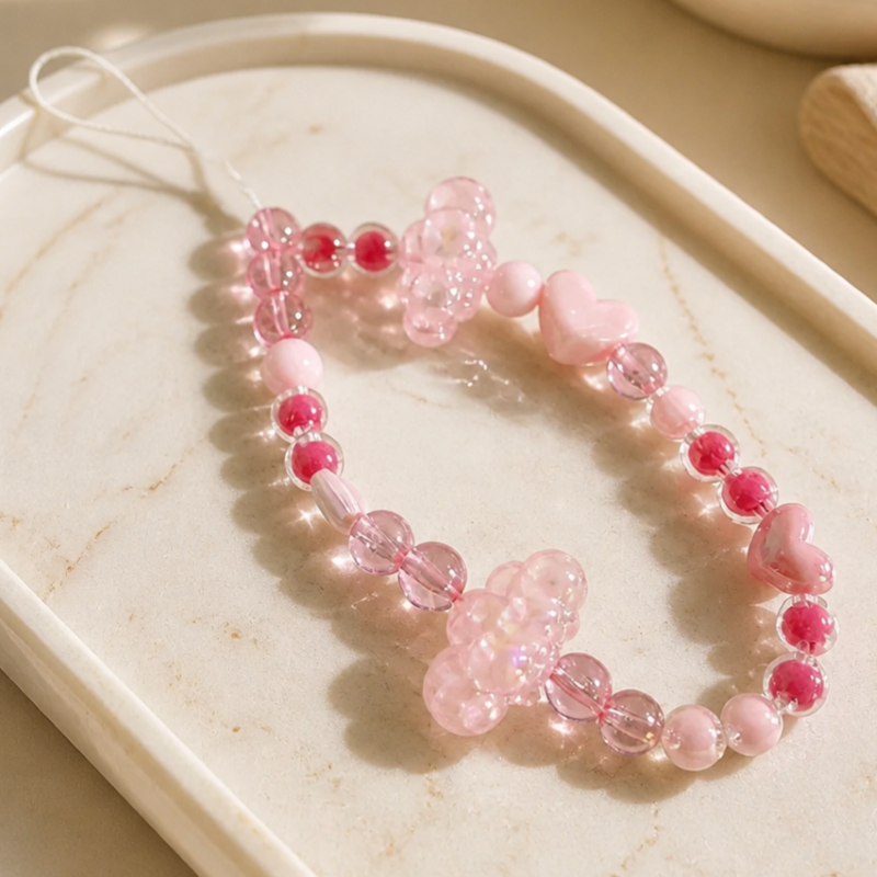 Dây treo điện thoại thời trang dễ thương IDIGO FA4 - 4015, móc khóa charm treo túi thời trang