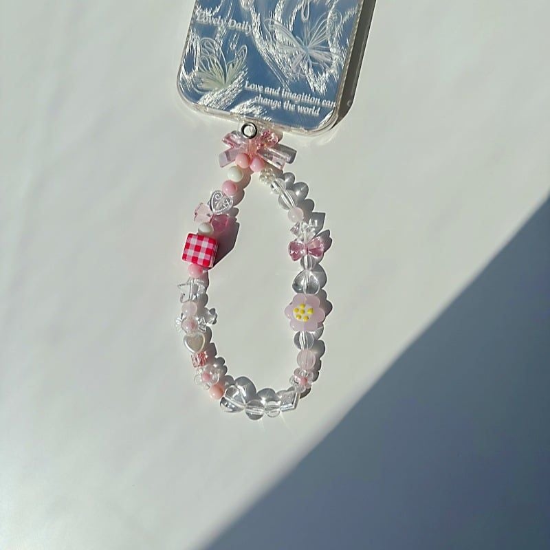 Charm hạt chuỗi treo điện thoại nữ IDIGO FA4 - 4014, phụ kiện trang trí túi xách đẹp cho nữ