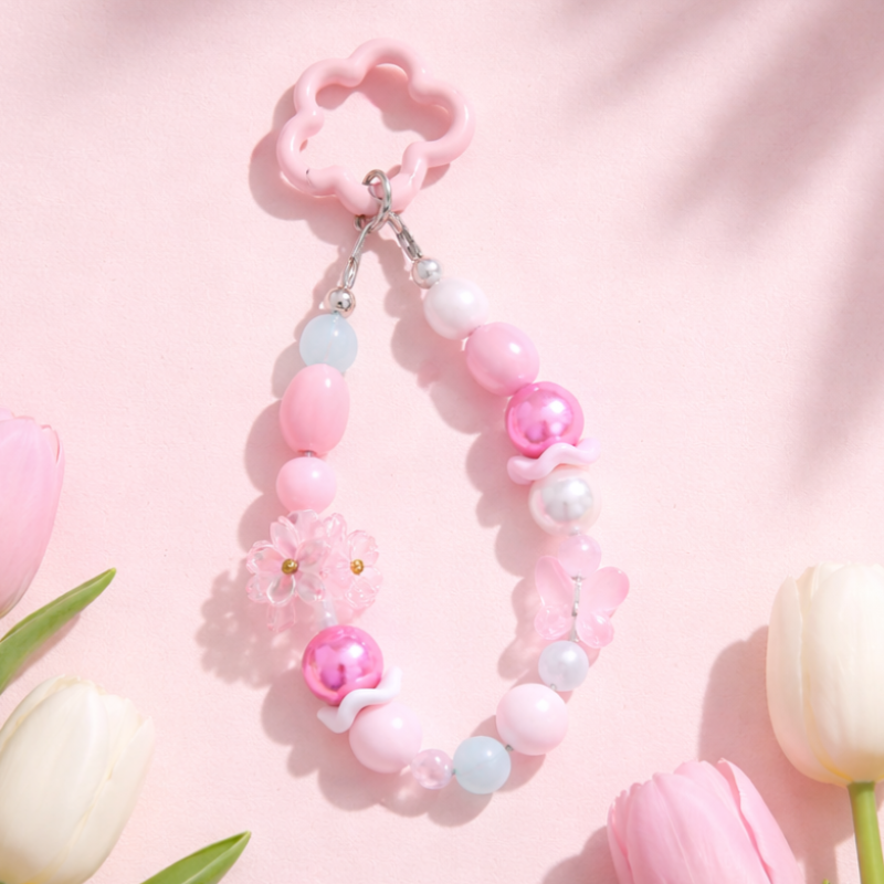 Charm hạt chuỗi treo điện thoại IDIGO FA4 - 4010, phụ kiện túi và dây đeo trang trí nhiều màu