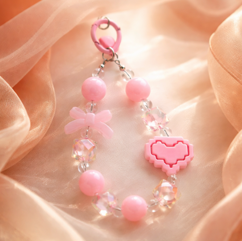 Charm hạt chuỗi treo điện thoại IDIGO FA4 - 4010, phụ kiện túi và dây đeo trang trí nhiều màu