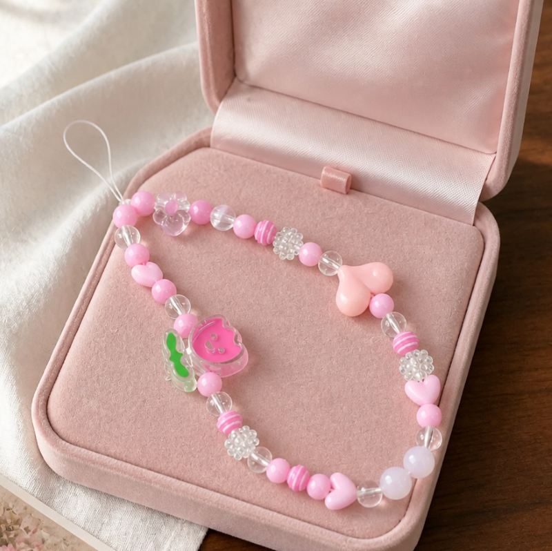 Dây treo điện thoại thời trang dễ thương IDIGO FA4 - 4015, móc khóa charm treo túi thời trang