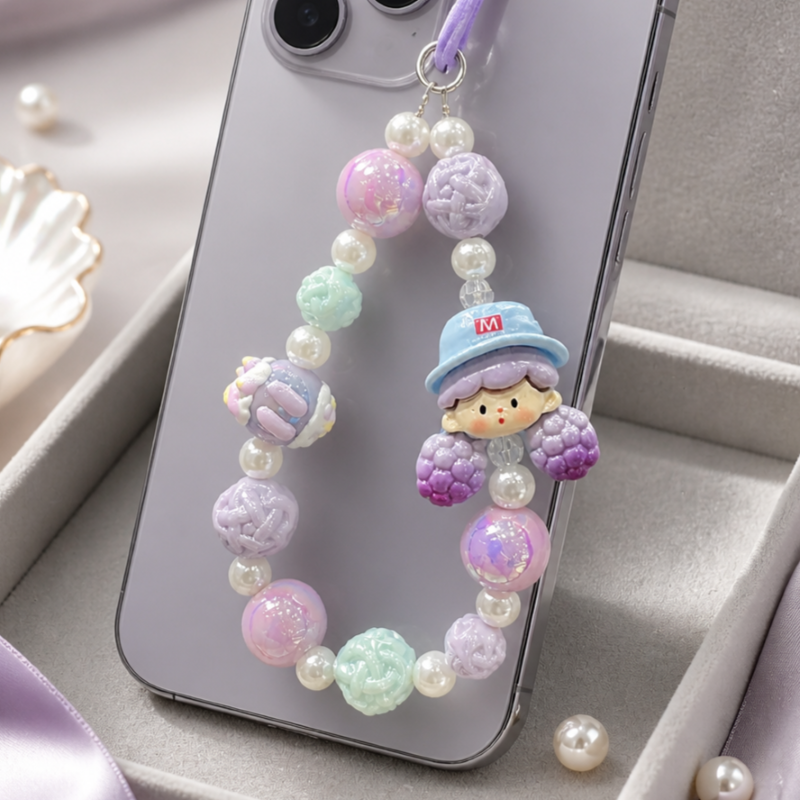 Charm hạt chuỗi điện thoại thời trang dễ thương IDIGO FA4 - 4019, móc khoá trang trí và phụ kiện túi nhiều màu