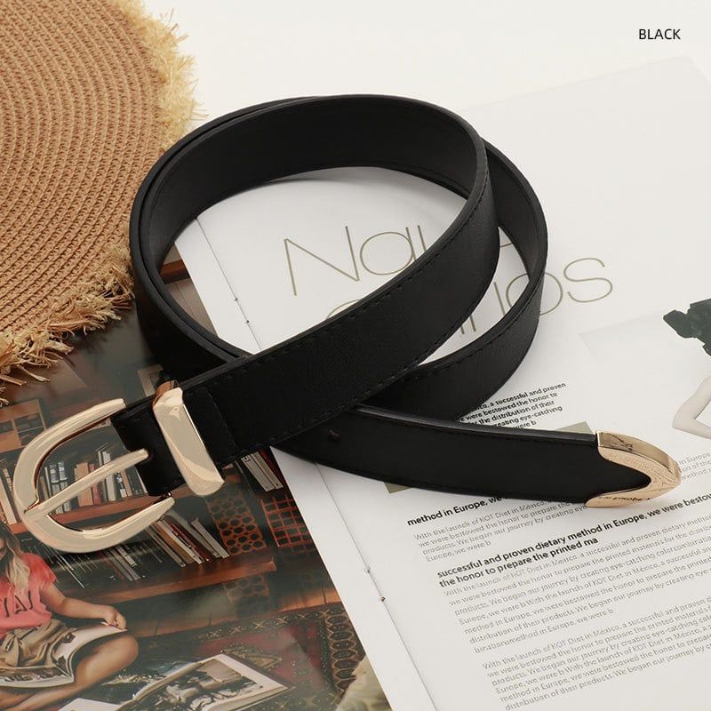Thắt lưng nữ khoá kim loại thanh lịch IDIGO FD2 - 0054, dây nịt quần tây/quần jean da tổng hợp bản vừa phong cách Hàn Quốc