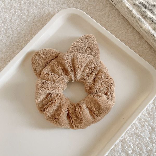  Scrunchies buộc tóc nữ hình tai mèo đáng yêu IDIGO FA5 - 1008, Phụ kiện đeo cổ tay bằng vải mềm mịn 