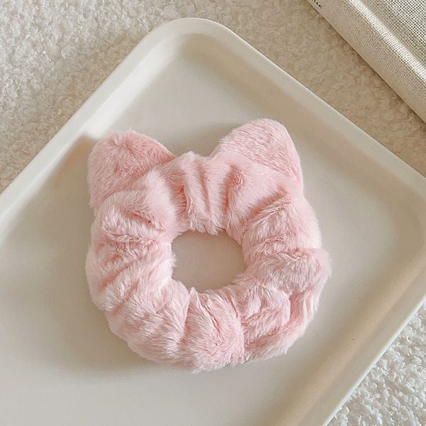  Scrunchies buộc tóc nữ hình tai mèo đáng yêu IDIGO FA5 - 1008, Phụ kiện đeo cổ tay bằng vải mềm mịn 