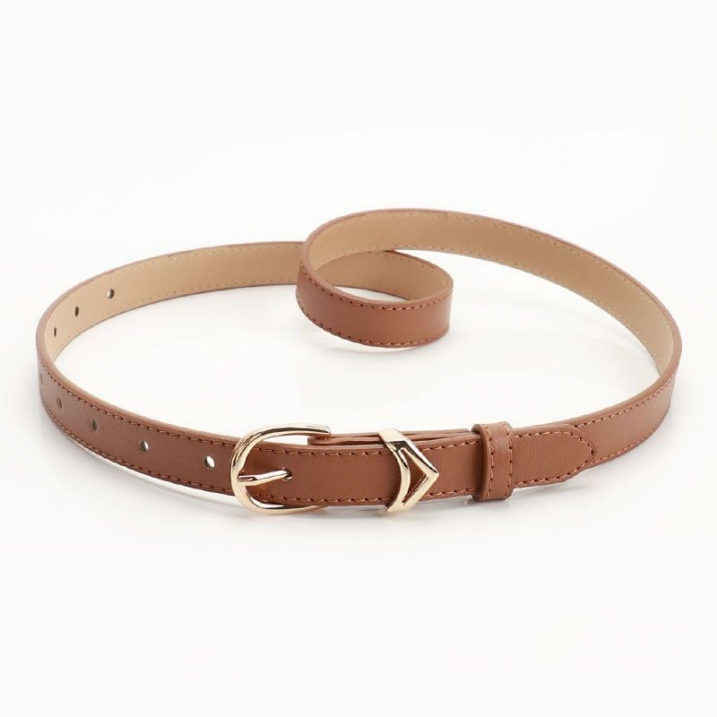 Thắt lưng nữ thời trang khoá tròn IDIGO FD2 - 0053, dây nịt quần tây/quần jean da tổng hợp phối màu thanh lịch phong cách Hàn Quốc