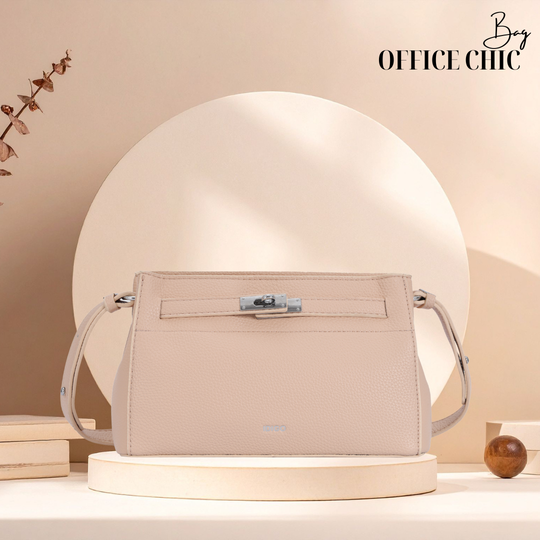  Túi đeo chéo nữ khóa gài thanh lịch, túi xách nữ công sở phom mềm nữ tính IDIGO FB2- 5066 