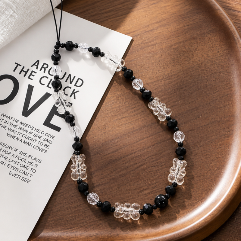 Charm hạt chuỗi treo điện thoại nữ IDIGO FA4 - 4014, phụ kiện trang trí túi xách đẹp cho nữ