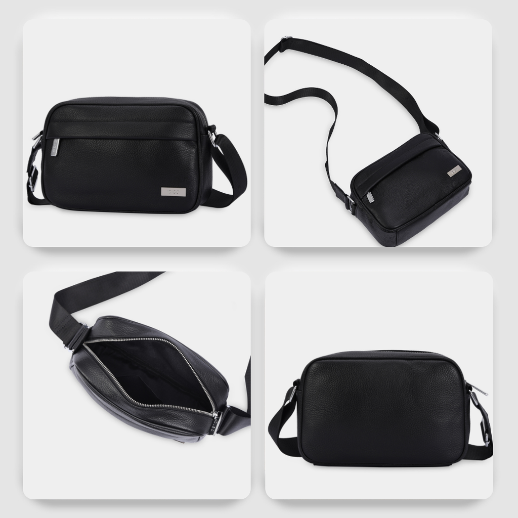 Túi đeo chéo nam da thật cao cấp, túi da công sở unisex phom chữ nhật năng động MB1 - 7010