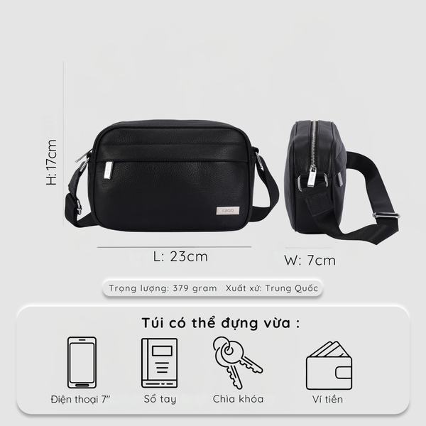 Túi đeo chéo nam da thật cao cấp, túi da công sở unisex phom chữ nhật năng động MB1 - 7010 hình đại diện