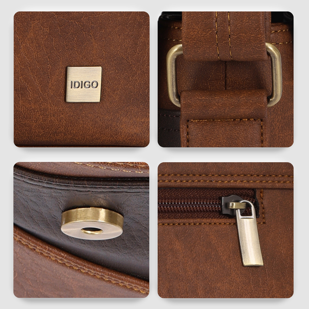 Túi đeo chéo nam nữ nắp gập vạt chéo IDIGO MB2 - 3398, túi công sở dáng chữ nhật đựng IPAD 7.9 inch