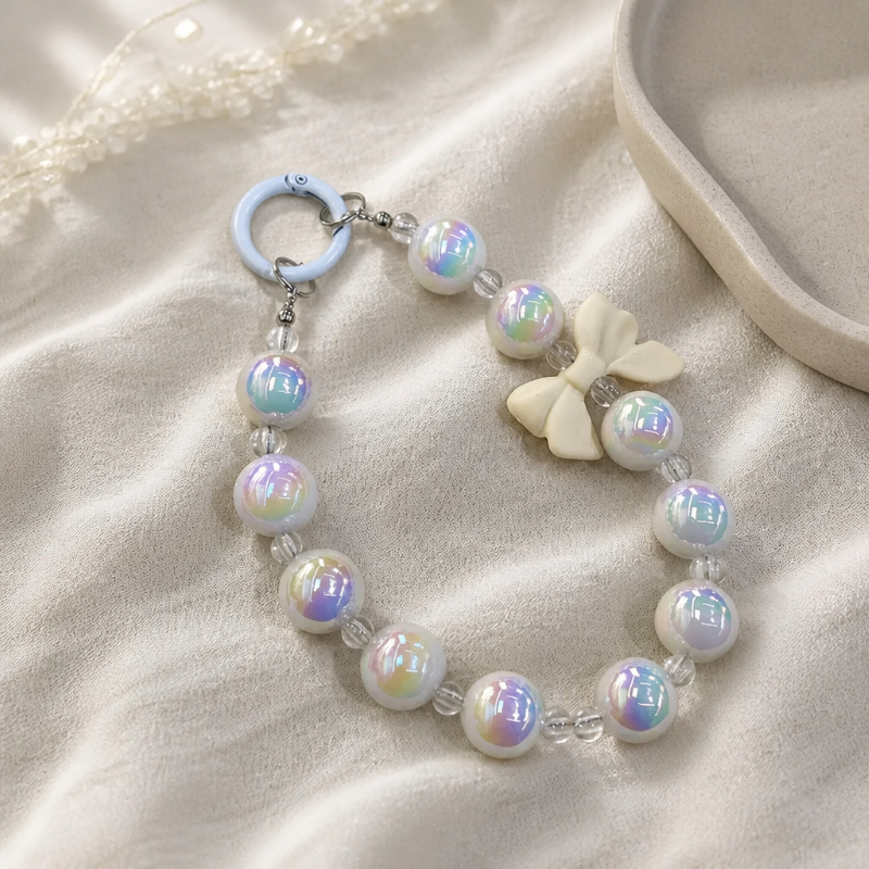 Charm hạt chuỗi treo điện thoại IDIGO FA4 - 4010, phụ kiện túi và dây đeo trang trí nhiều màu
