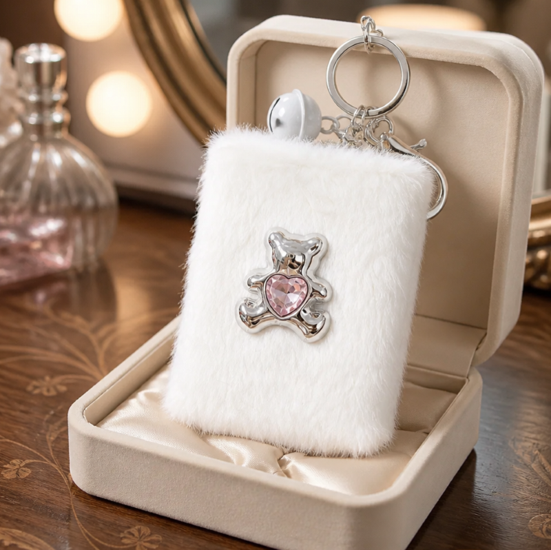 Charm móc khoá gương trang điểm mini IDIGO FA5-2011, phụ kiện trang trí túi xách gấp gọn