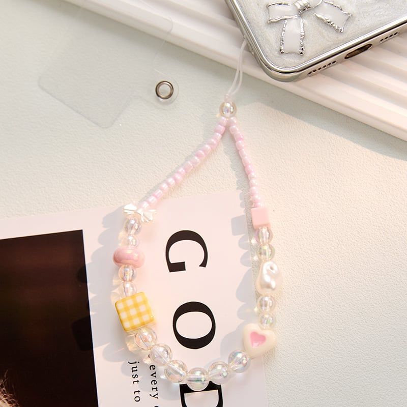 Charm hạt chuỗi treo điện thoại nữ IDIGO FA4 - 4014, phụ kiện trang trí túi xách đẹp cho nữ