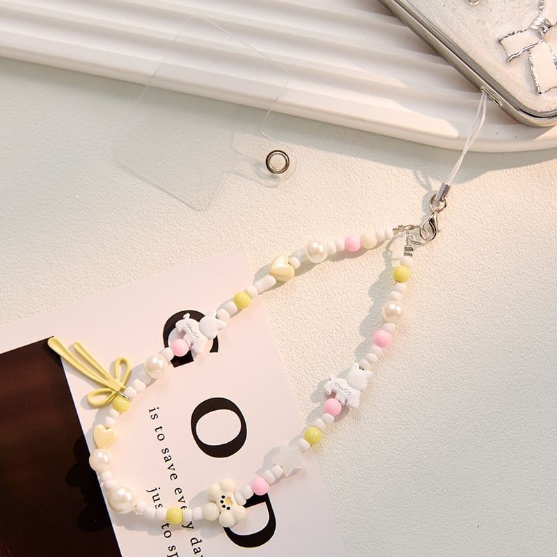 Charm hạt chuỗi treo điện thoại nữ IDIGO FA4 - 4014, phụ kiện trang trí túi xách đẹp cho nữ