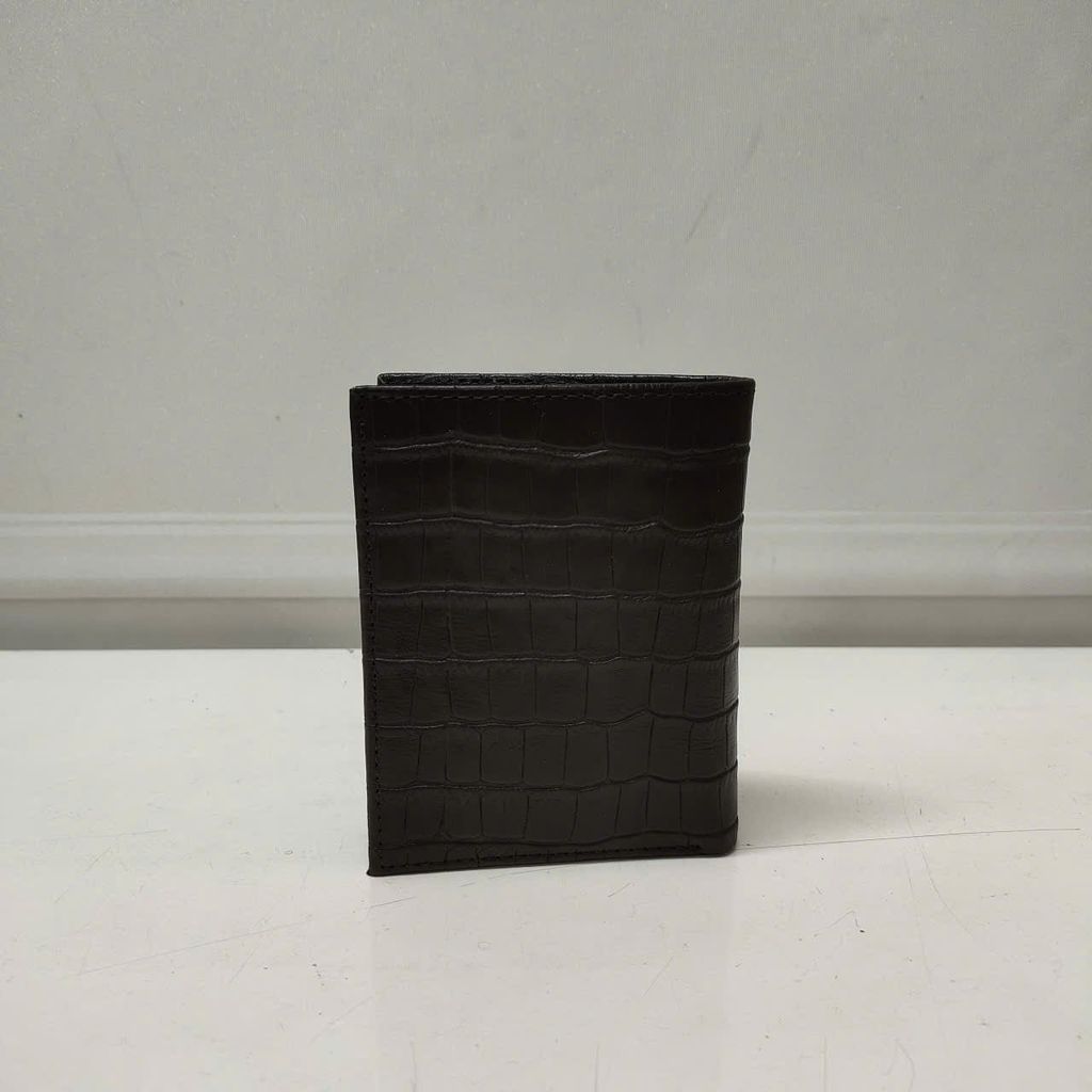 Ví nam da bò phom chữ nhật đứng lịch lãm, ví nam cầm tay họa tiết vân cá sấu IDIGO MW1 - 4329