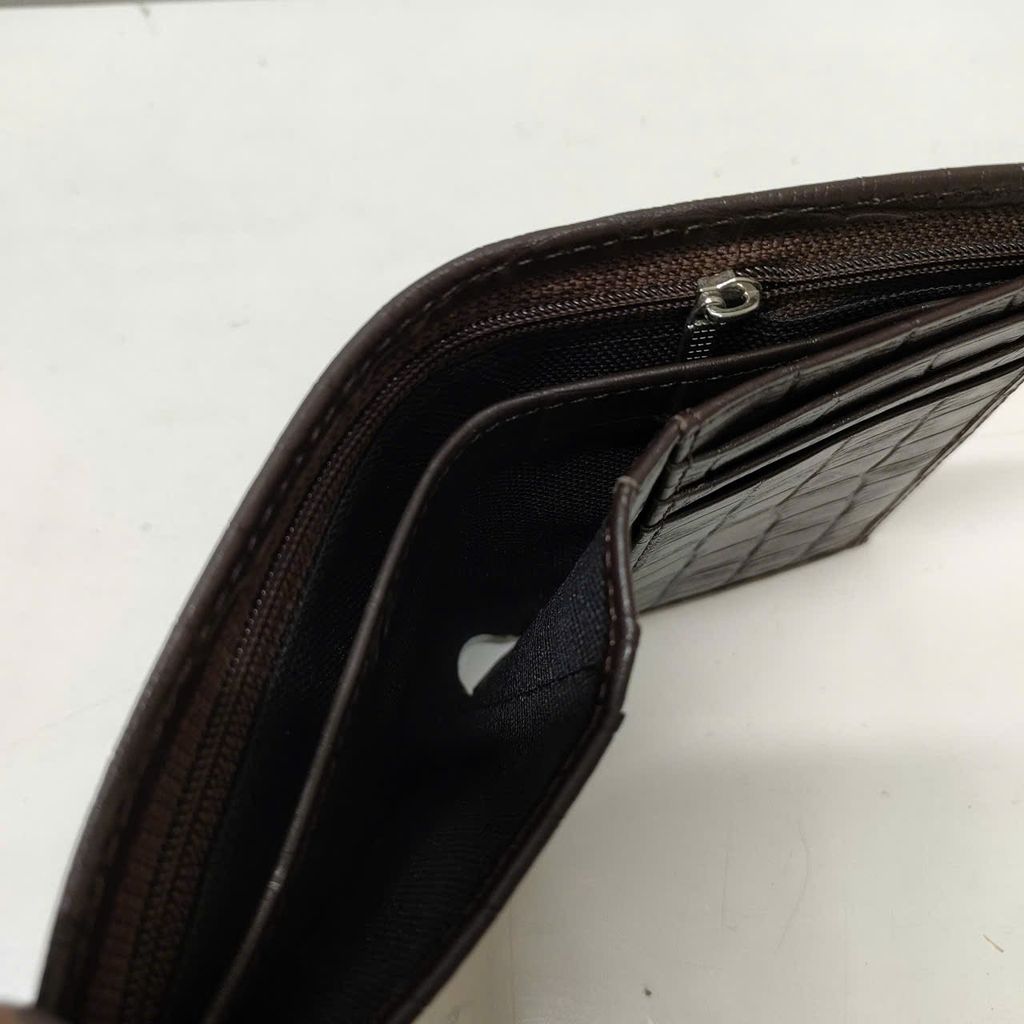 Ví nam da bò phom chữ nhật đứng lịch lãm, ví nam cầm tay họa tiết vân cá sấu IDIGO MW1 - 4329