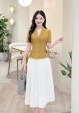  Áo cổ V cài nút bọc - D3312 