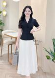  Áo cổ V cài nút bọc - D3312 
