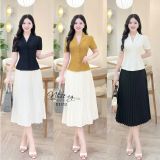  Áo cổ V cài nút bọc - D3312 